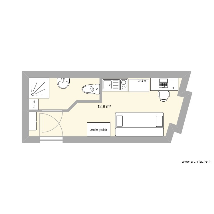 Studio Oloron. Plan de 0 pièce et 0 m2