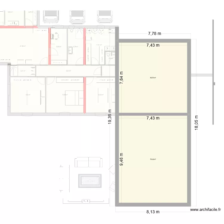 Prejet Resty extension. Plan de 