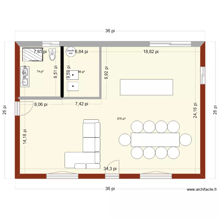 maison actuelle-RDC. Plan de 3 et 76 m² maison actuelle-RDC. Plan de 3 et 76 m²