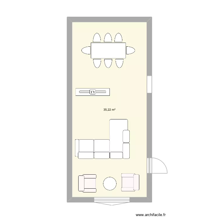 Sejour 2. Plan de 1  et 35 m²