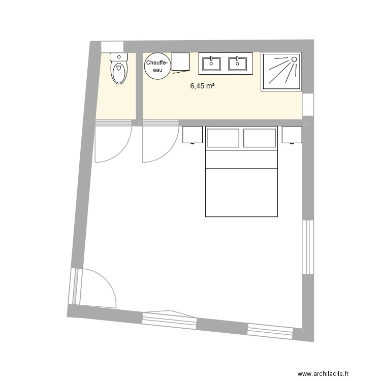 garage2. Plan de 1 pièce et 6 m2
