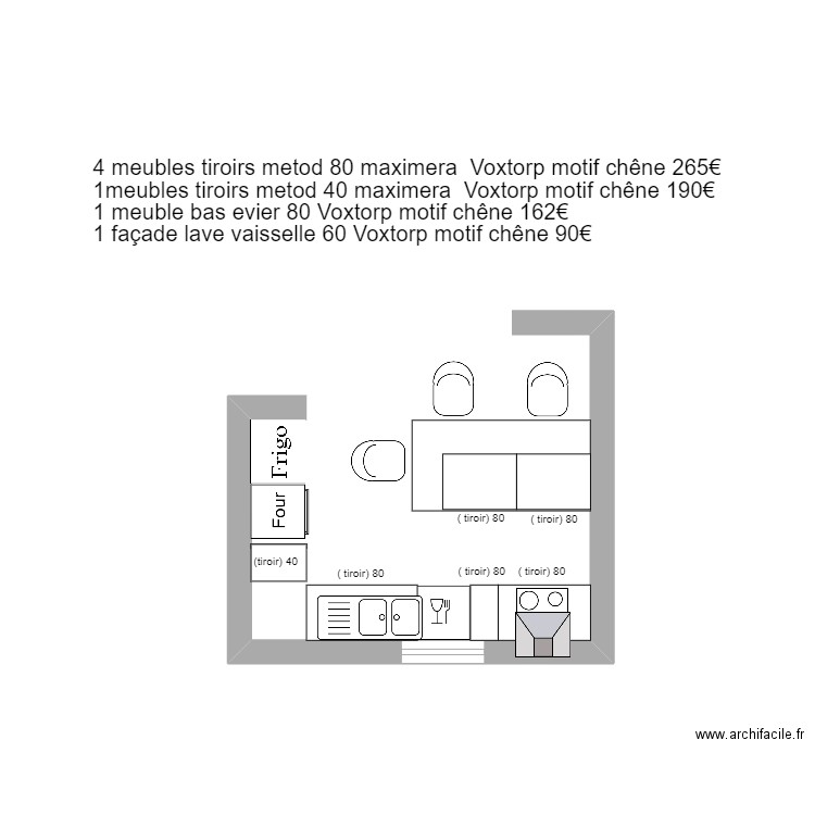 cuisine audebeau. Plan de 0 pièce et 0 m2