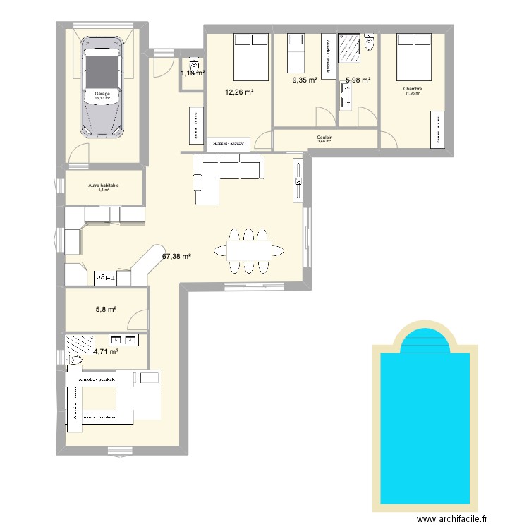 MAISON 3.0. Plan de 11 pièces et 143 m2