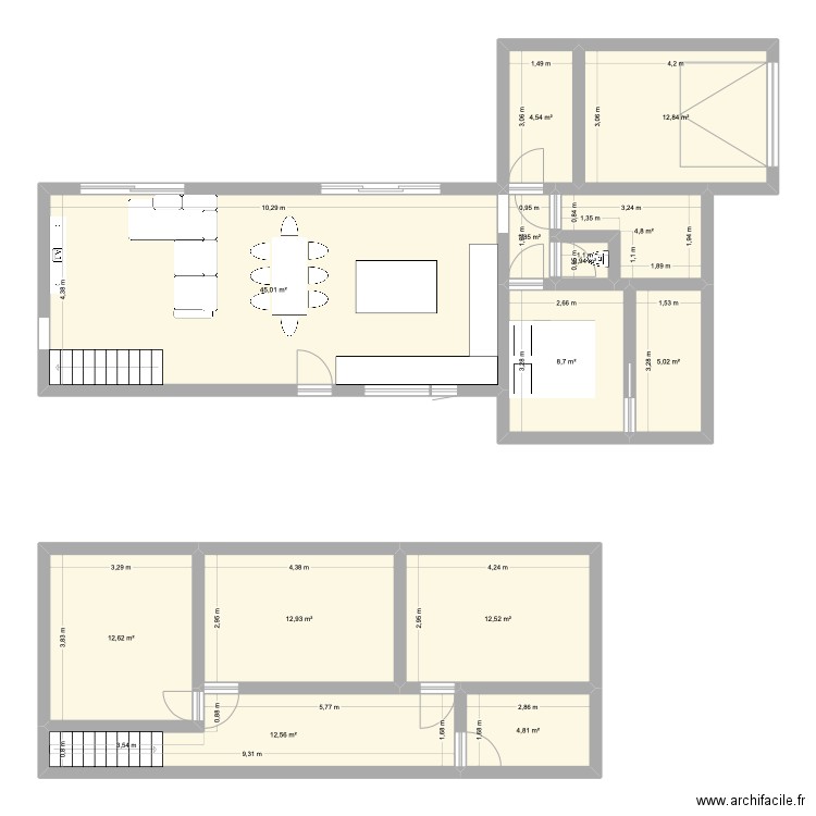 Maison 3. Plan de 13 pièces et 139 m2