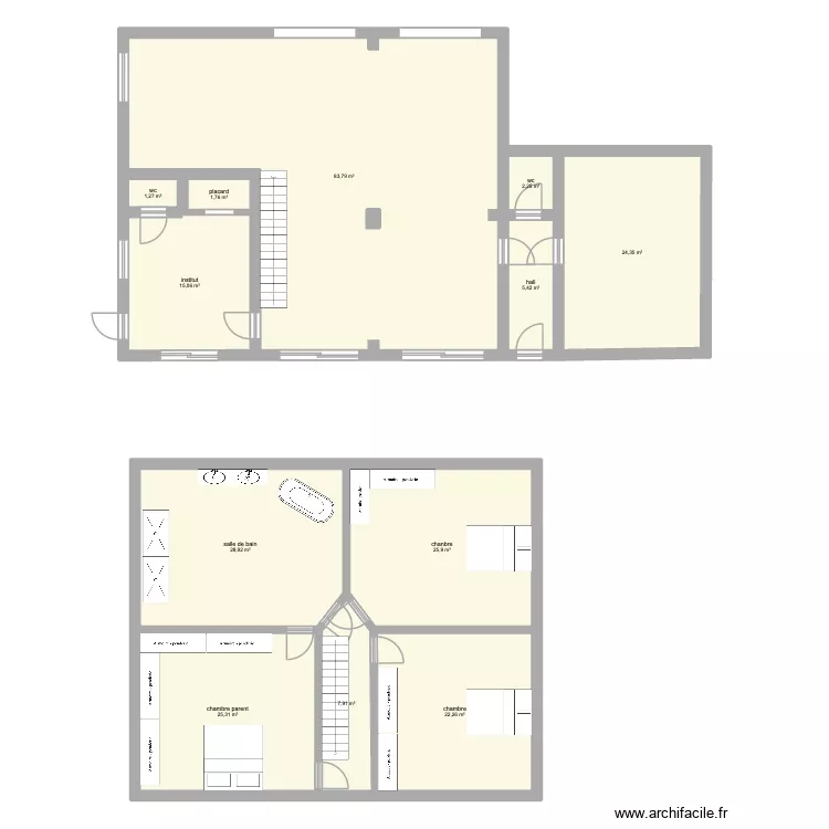 gibecq. Plan de 12  et 244 m²