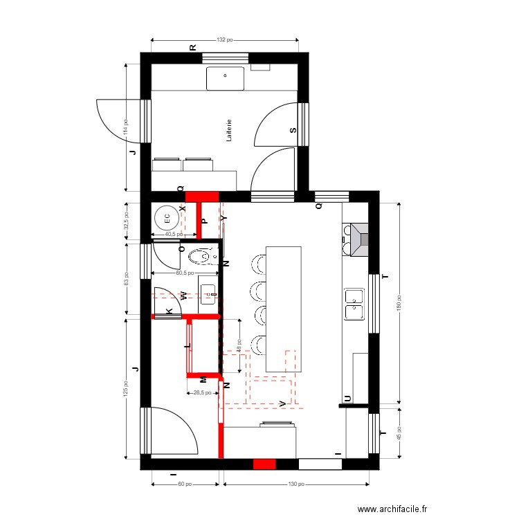 JF Collard Menuiserie. Plan de 2 pièces et 38 m2