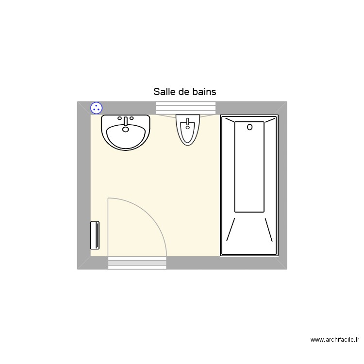 SDB MATALAH. Plan de 1 pièce et 4 m2