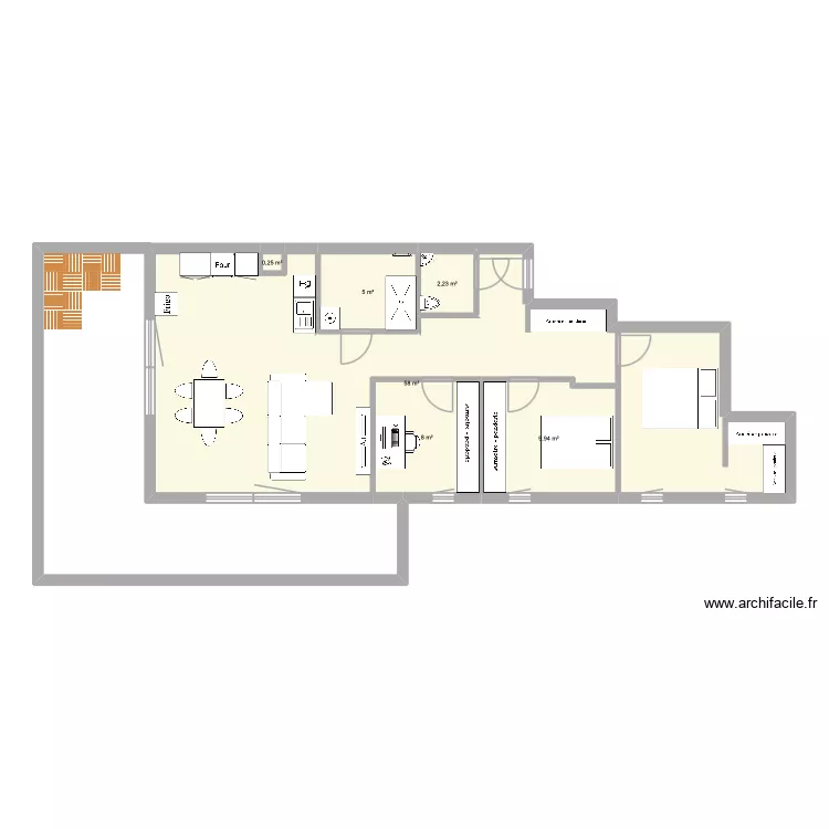 Odratzheim. Plan de 6  et 83 m²