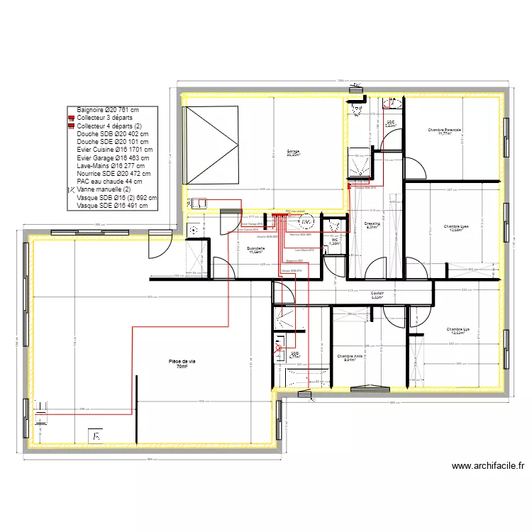 PLOMBERIE EAU CHAUDE bis. Plan de PLOMBERIE EAU CHAUDE bis. Plan de