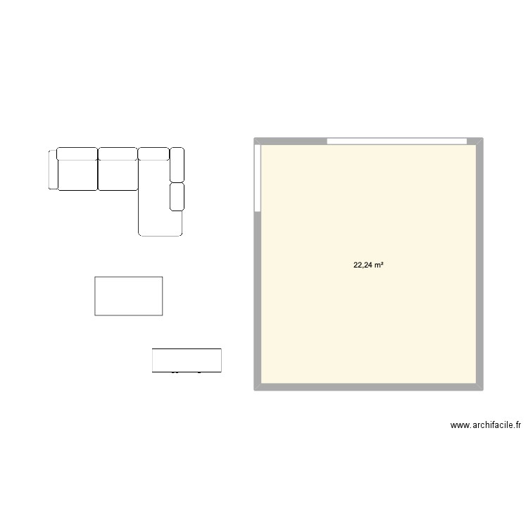 cezanne 18h. Plan de 1 pièce et 22 m2