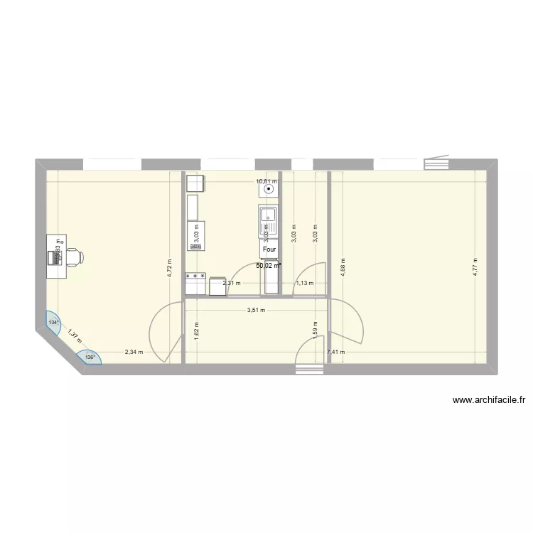 maison. Plan de 1 Pièce et 50 m² maison. Plan de 1 Pièce et 50 m²