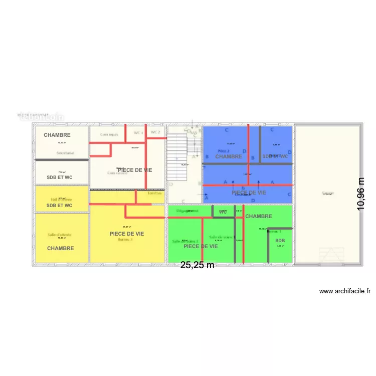 SU RDC avce mur a abatre. Plan de 