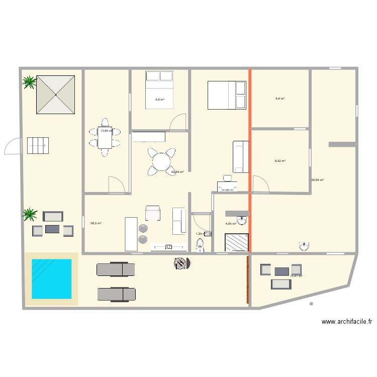 PLAN MARIE GALANTE. Plan de 10 pièces et 185 m2