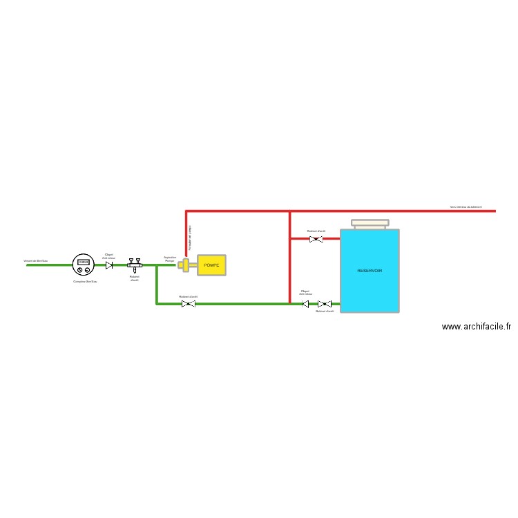 SCHEMA PLOMB MOUL. Plan de 8 pièces et 17 m2