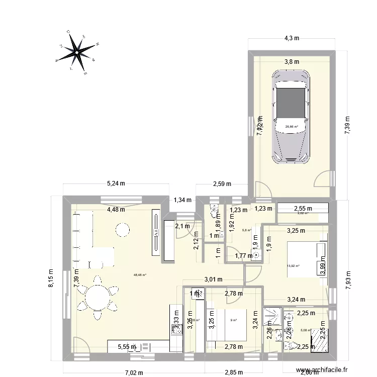 MAISON JP- 1 Plan actuel. Plan de 9 et 117 m² MAISON JP- 1 Plan actuel. Plan de 9 et 117 m²
