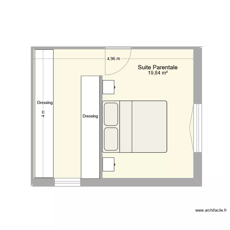 Suite parentale V2. Plan de 1 Pièce et 20 m² Suite parentale V2. Plan de 1 Pièce et 20 m²