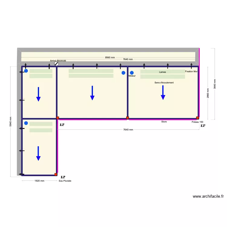 Fernandes. Plan de 5  et 36 m²