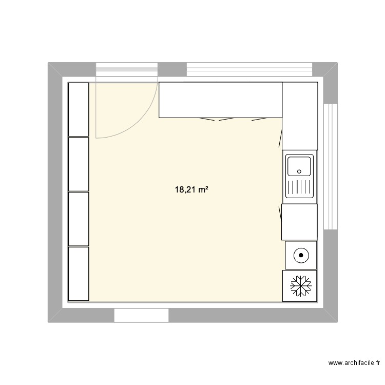 Buanderie. Plan de 2 pièces et 38 m2