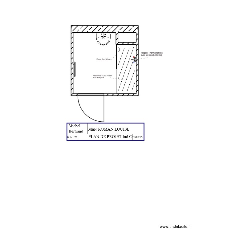 ROMAN SDB Projet Ind C. Plan de 2 pièces et 5 m2
