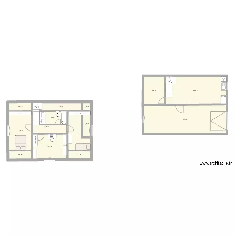 maison 3. Plan de 15 Pièces et 141 m²