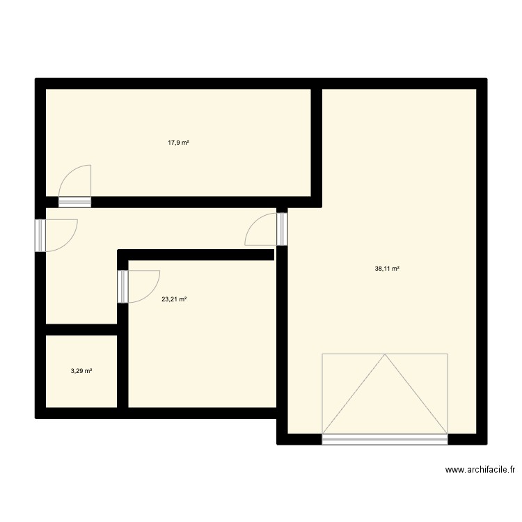 garage chambre bureau. Plan de 4 pièces et 83 m2