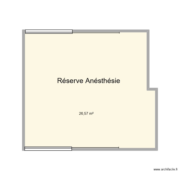 Réserve Anésthésie CHU Helora Mons Kennedy. Plan de 1 pièce et 27 m2