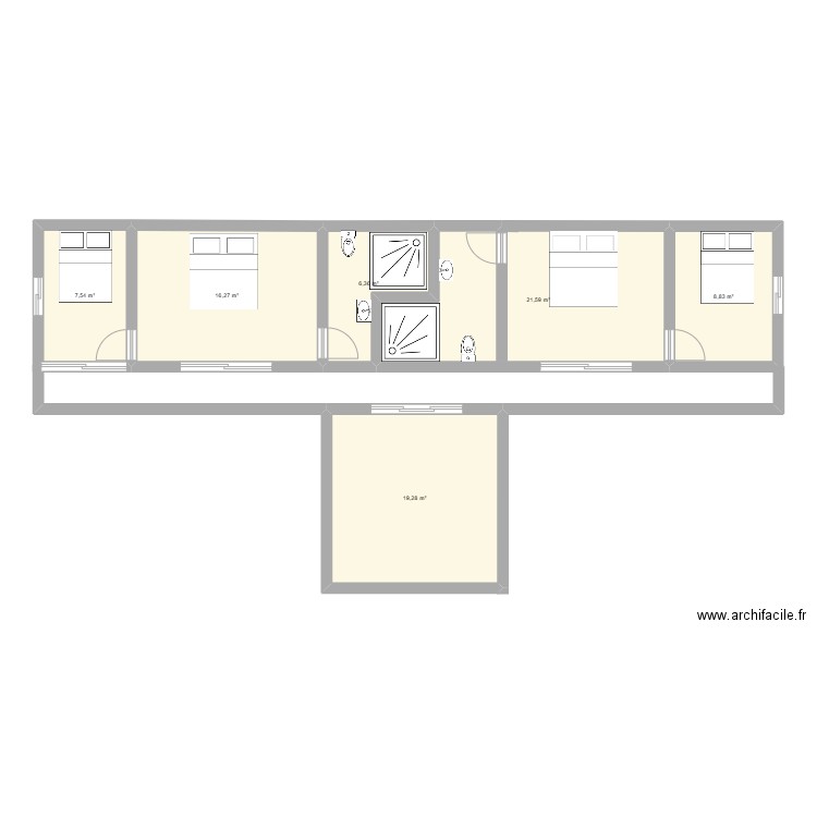 EDEN. Plan de 6 pièces et 80 m2