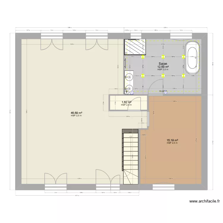 Maison SDC équipé. Plan de 4 et 76 m² Maison SDC équipé. Plan de 4 et 76 m²