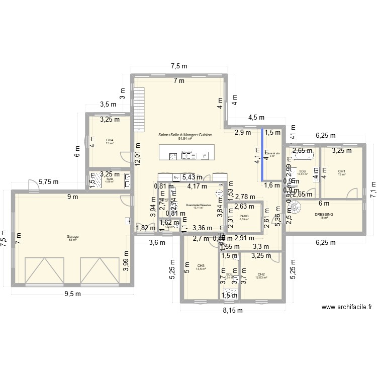 Futur Maison 2. Plan de 15 pièces et 273 m2