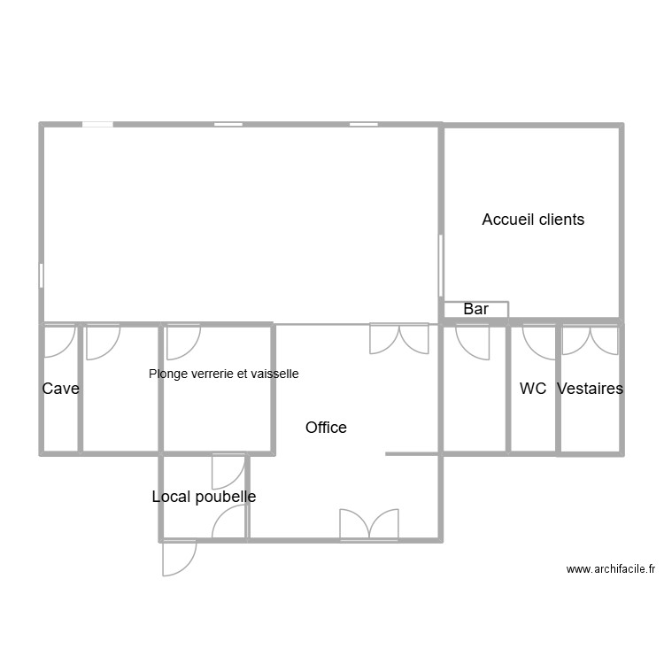 Salle du rectorat. Plan de 11 pièces et 117 m2