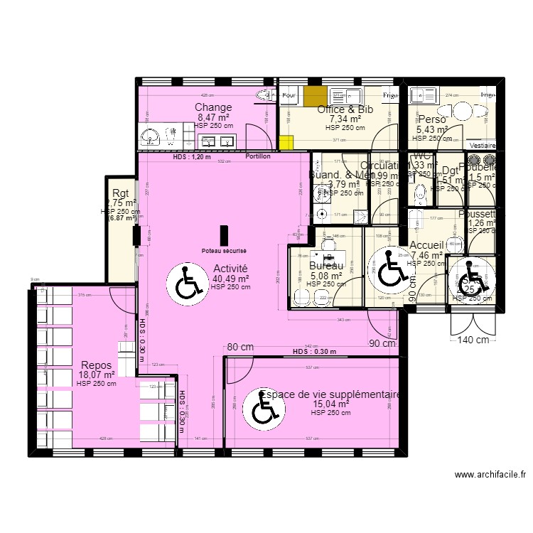 B92C16F2 projet v4 pmi jordan_UrM. Plan de 16 pièces et 124 m2