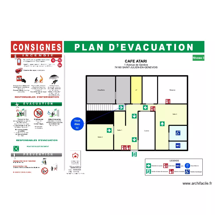 Plan d'intervention 2 Caf&eacute; Atari. Plan de 12  et 115 m²