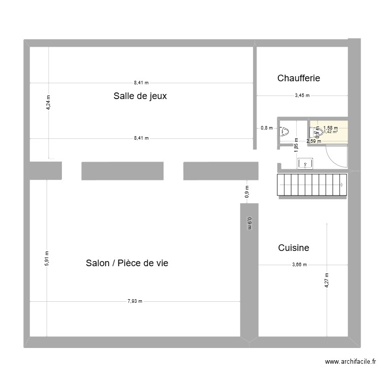 domaine de la richetiere rdc. Plan de 1 pièce et 1 m2