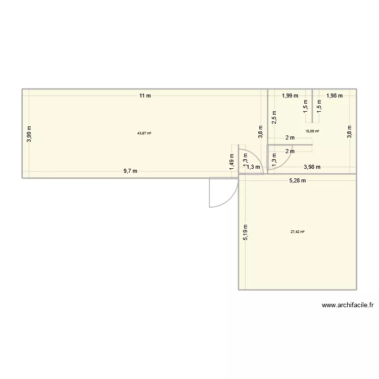 chevre. Plan de 3  et 86 m²