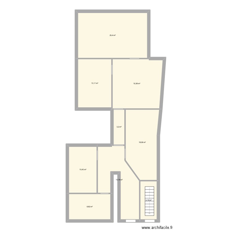 bureau dubois. Plan de 9 pièces et 118 m2