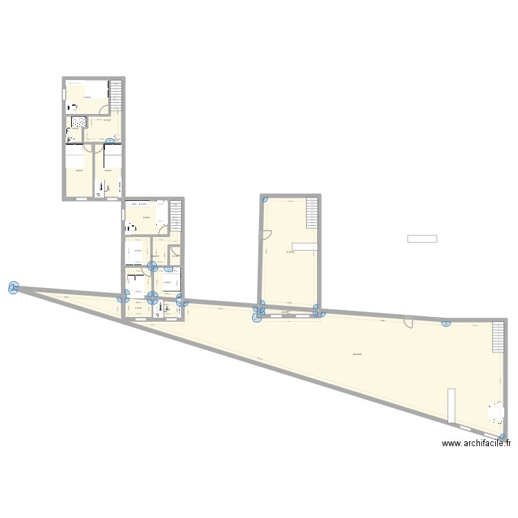 chambres estoher. Plan de 15 pièces et 270 m2
