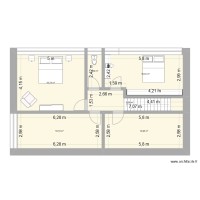 Maison rectangle 2d - Chambres