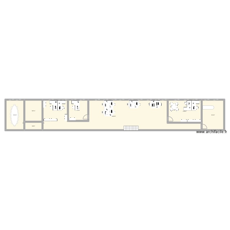 bureau. Plan de 7 pièces et 187 m2