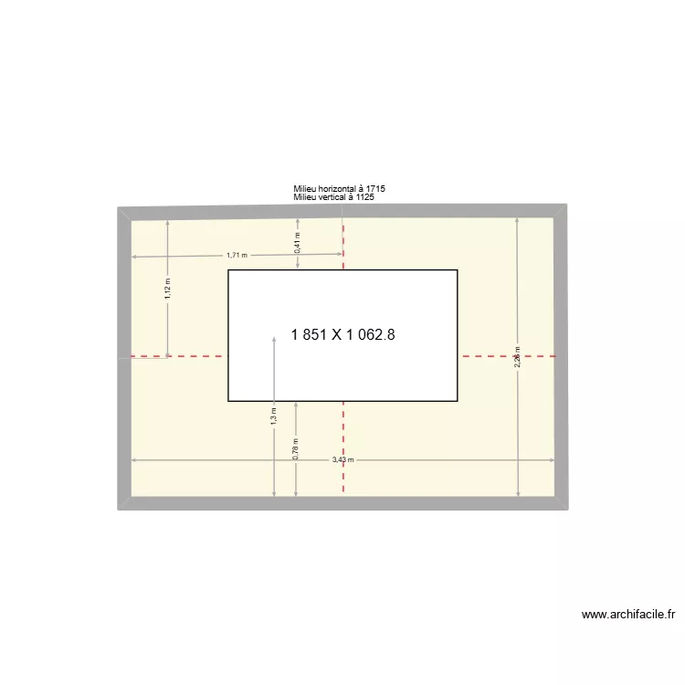 mur TV. Plan de 1  et 8 m²