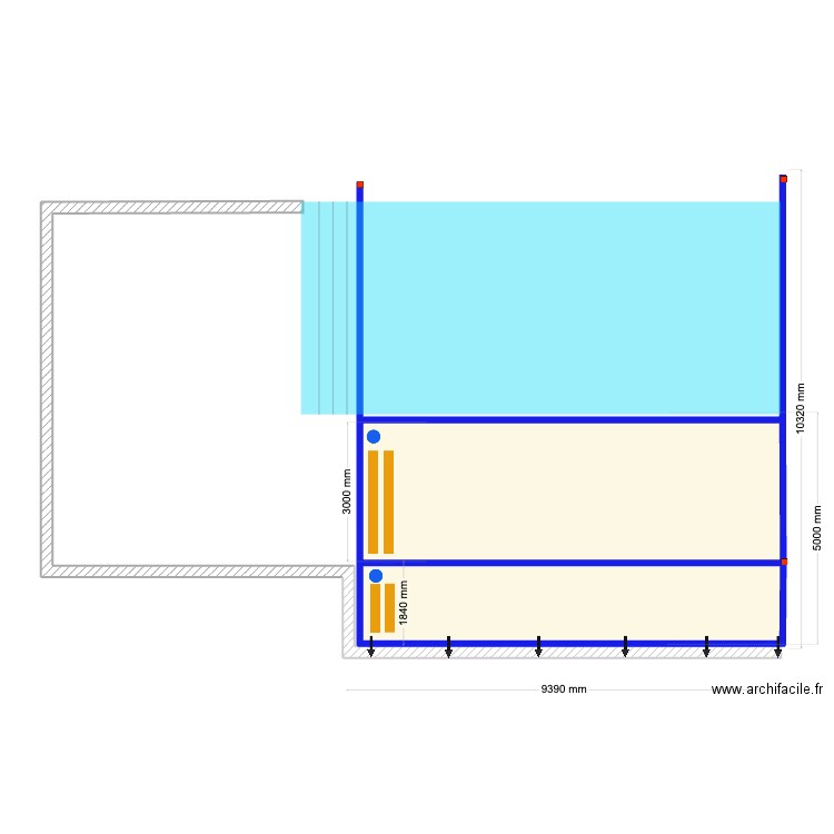 Finnigan 2 modules. Plan de 2 pièces et 42 m2