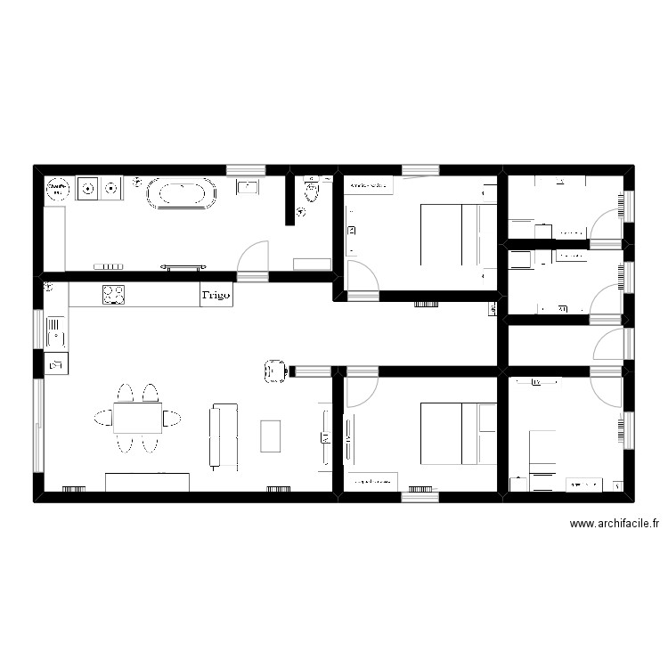 MAISON GUESNAIN. Plan de 8 pièces et 113 m2