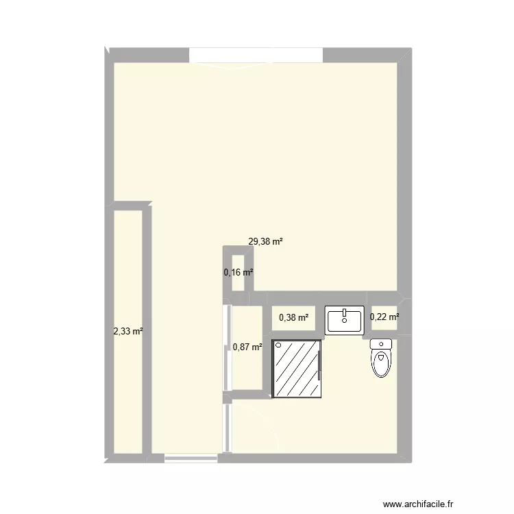 appart. Plan de 6  et 33 m²