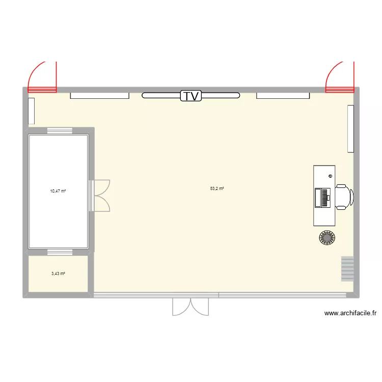 mahdi entreprise. Plan de 3  et 97 m²