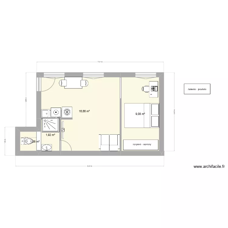 paris 9. Plan de 4  et 29 m²