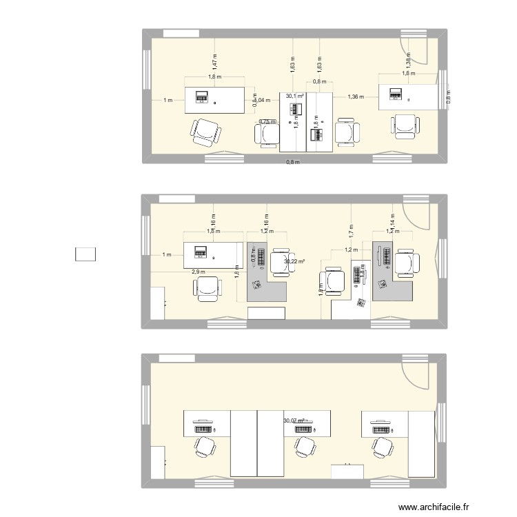 bureau arkedia. Plan de 0 pièce et 0 m2