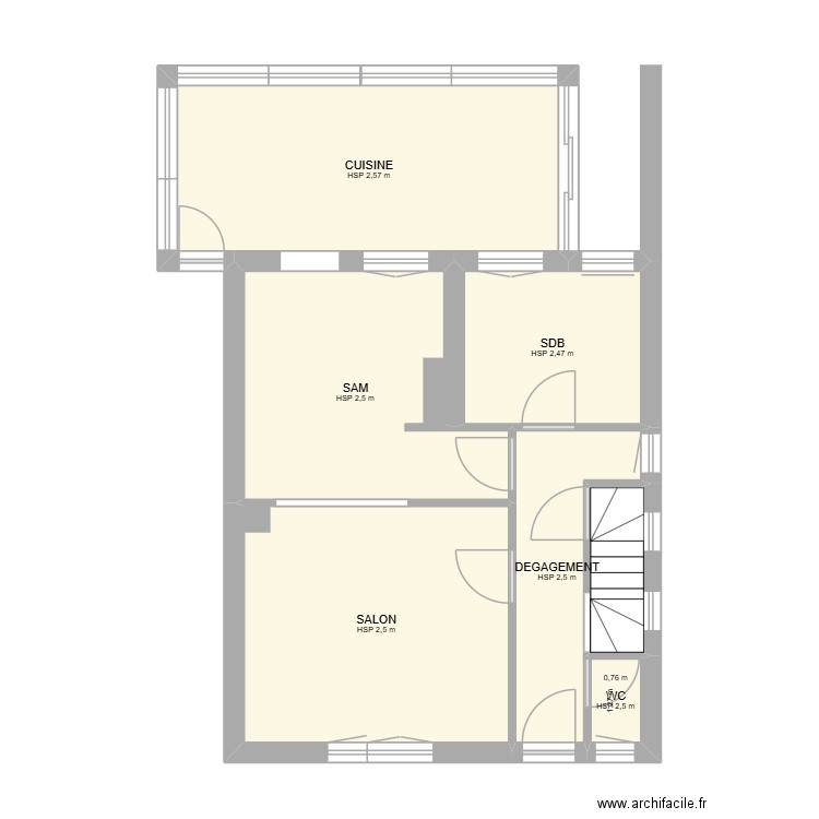 BOUILLEZ - GIVENCHY EN GOHELLE. Plan de 7 pièces et 55 m2