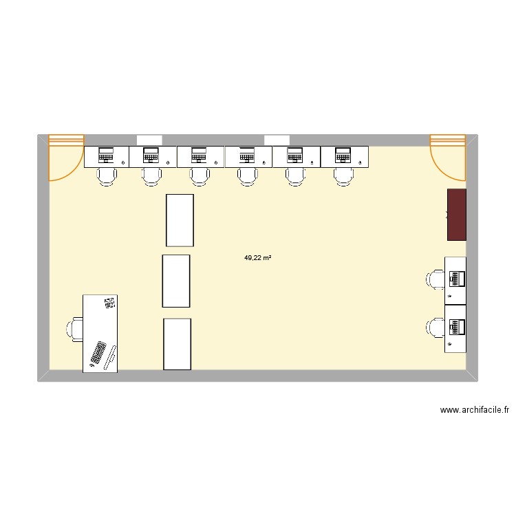 classe b13. Plan de 1 pièce et 49 m2