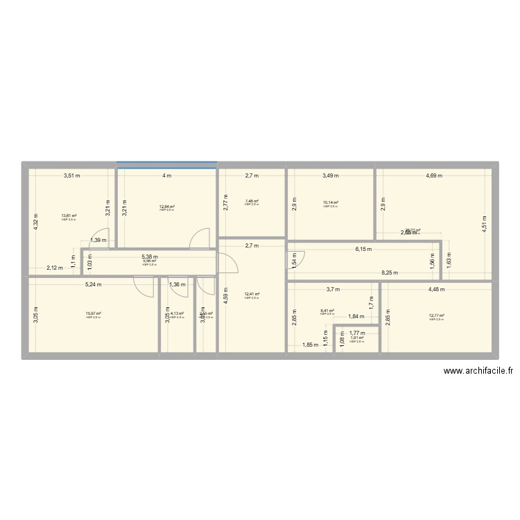 christophe 2 eme logement. Plan de 41 pièces et 403 m2