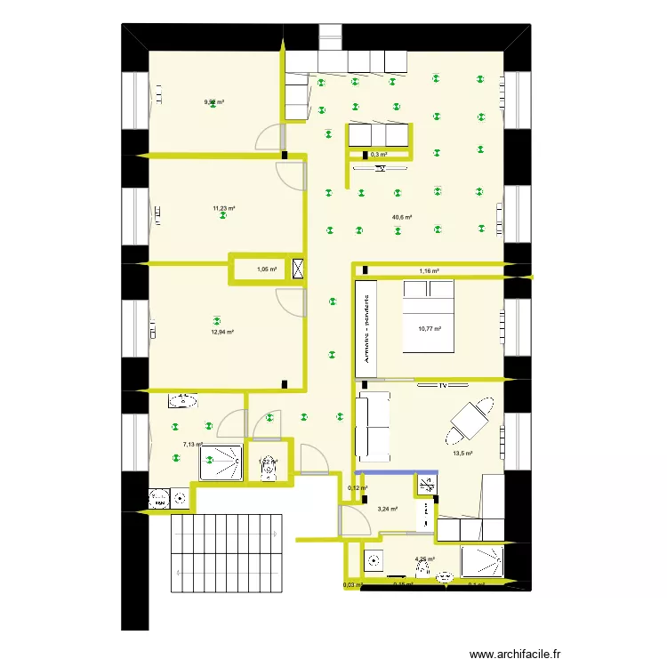 appartement 2/3 électricité. Plan de appartement 2/3 électricité. Plan de