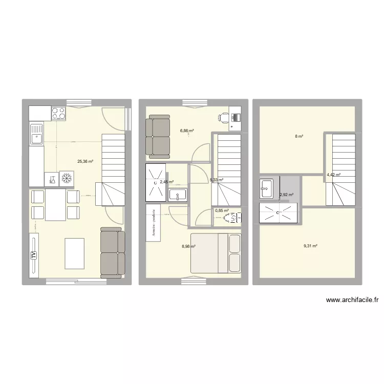 plan officiel. Plan de 10  et 74 m²